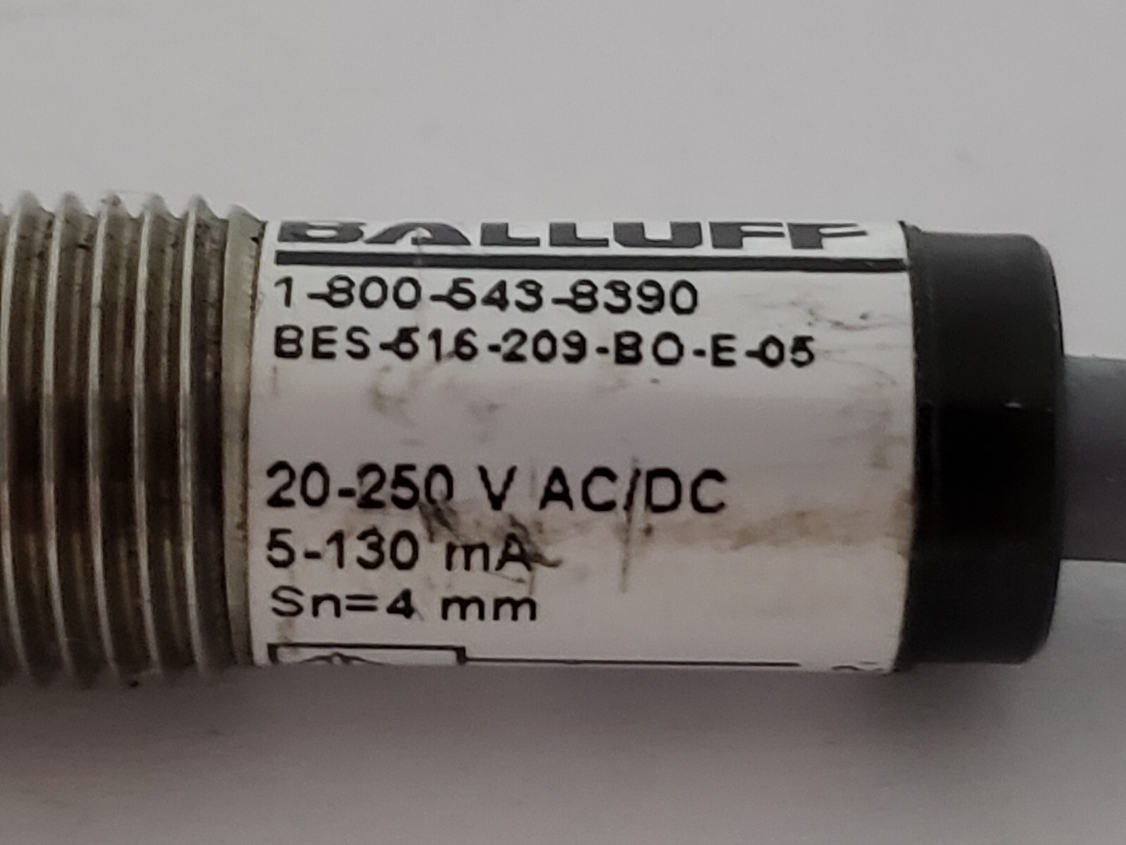 BALLUFF BES-516-209-B0-E-05 INDUCTIVE SENSOR 4MM RANGE 20-250V AC/DC