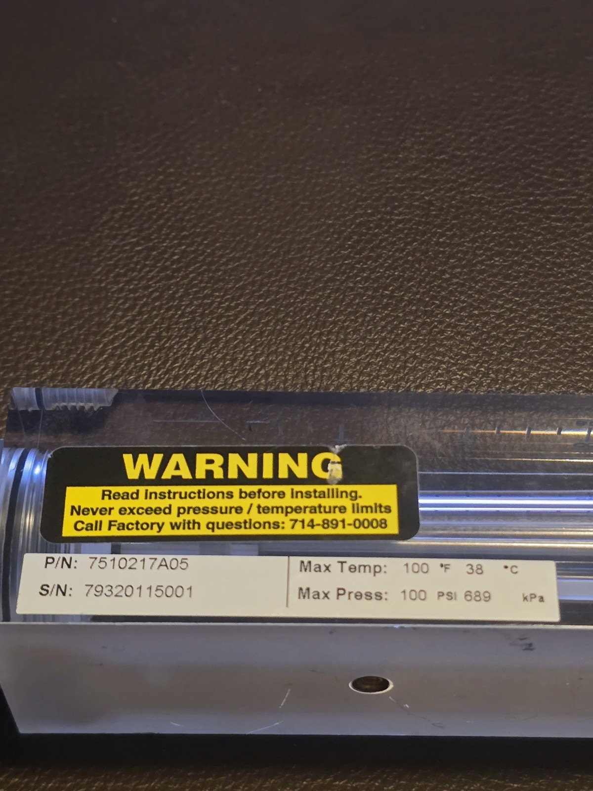 KING INSTRUMENT CO 7510217A05 FLOW METER 100 °F 100PSI Rotameter New