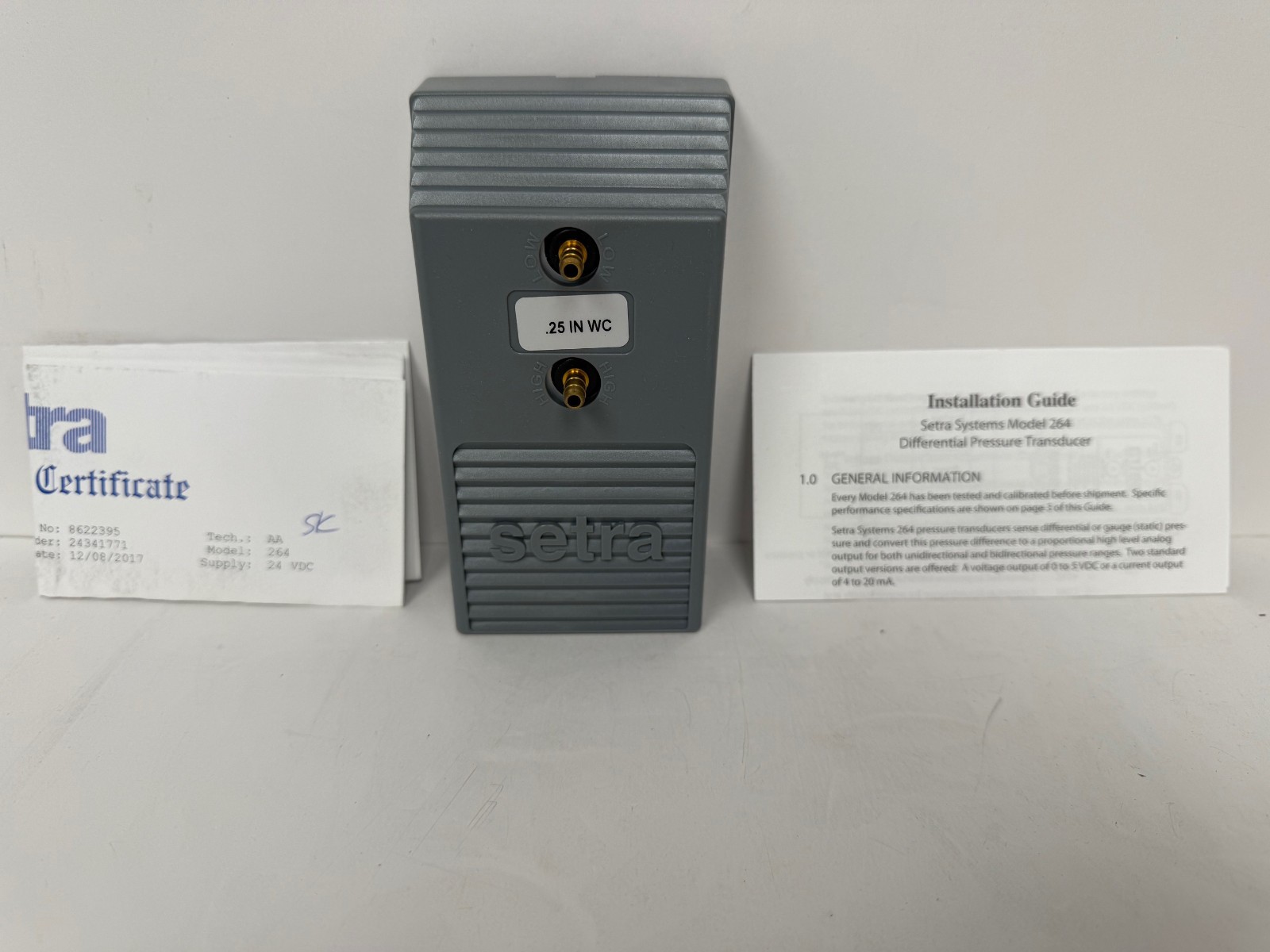 SETRA 2641R25WD11A1F MODEL 264 LOW DIFFERENTIAL PRESSURE TRANDUCER NEW OPEN BOX