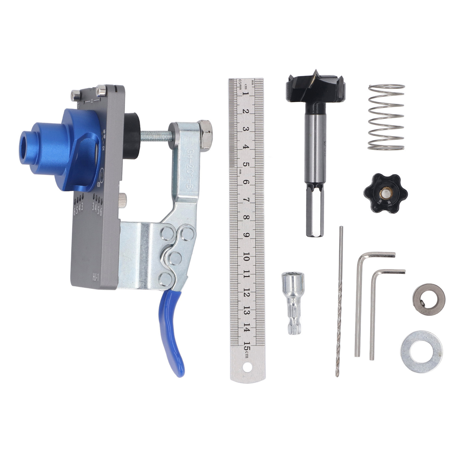Multifunctional Aluminum Alloy Hinge Hole Drilling Jig for Woodworking