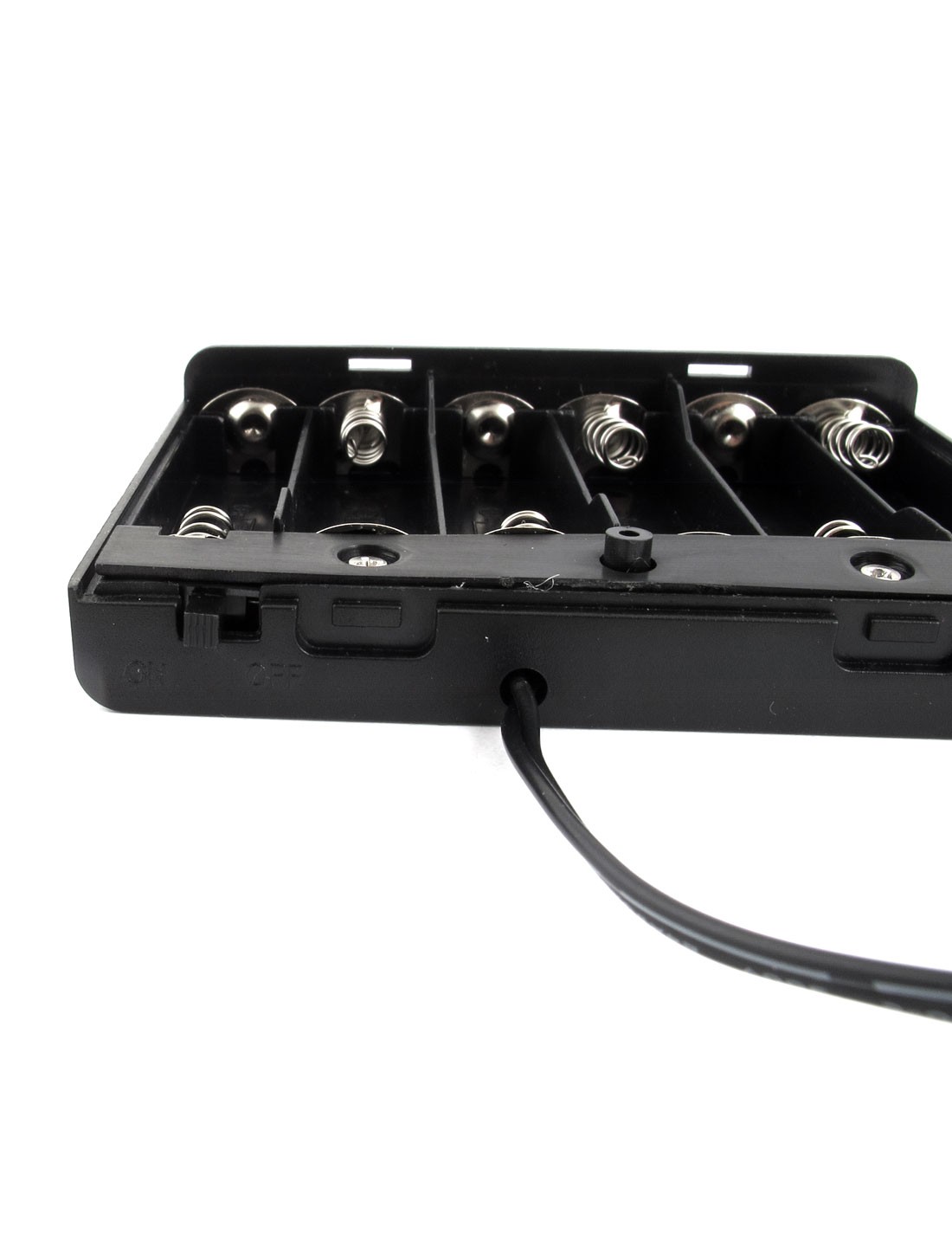 2.1 x 5.5mm Male 6 Capacity 9V Plastic Case Holder w Cover for AA Battery