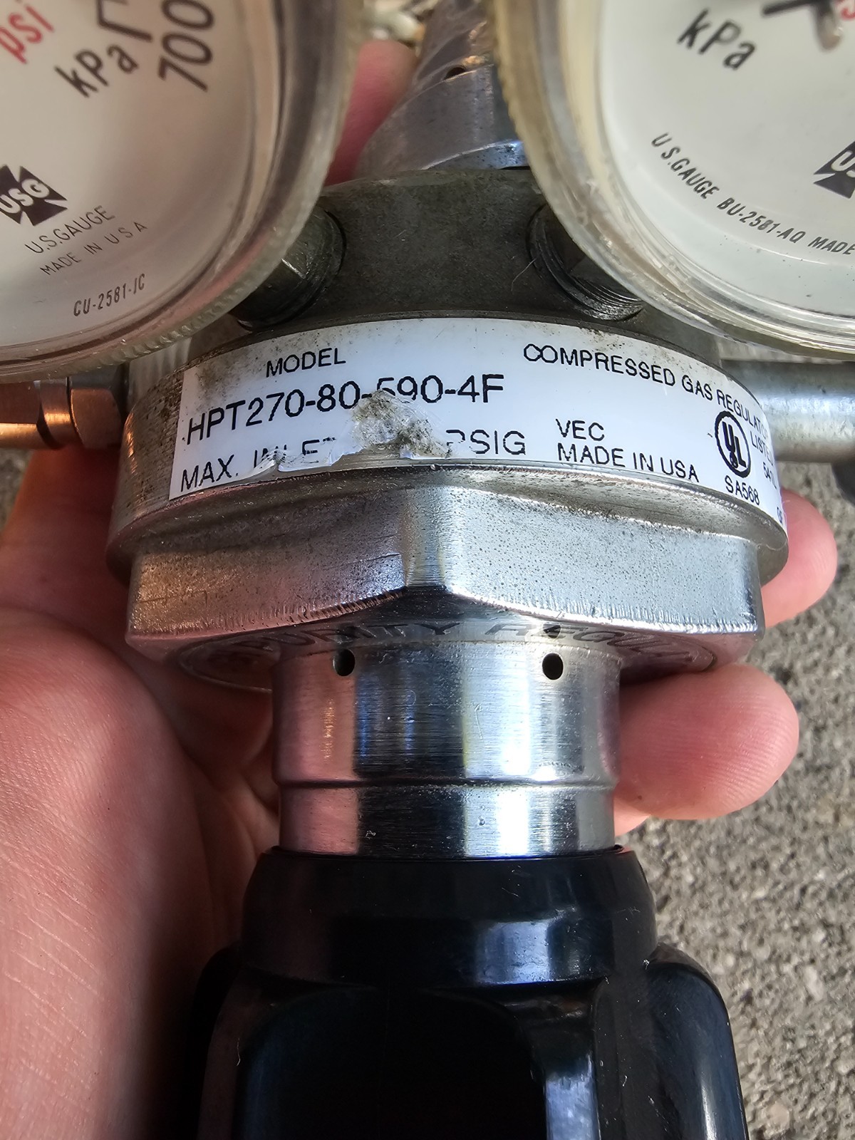 Airgas HPT270-80-590-4F CGA590 High Purity Compressed Gas Regulator -Works Great