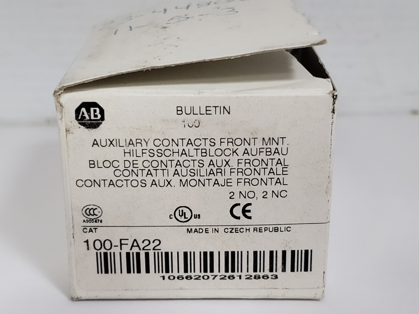 ALLEN BRADLEY FA22 AUXILIARY CONTACT BLOCK 2NO 2NC SERIES B NIB