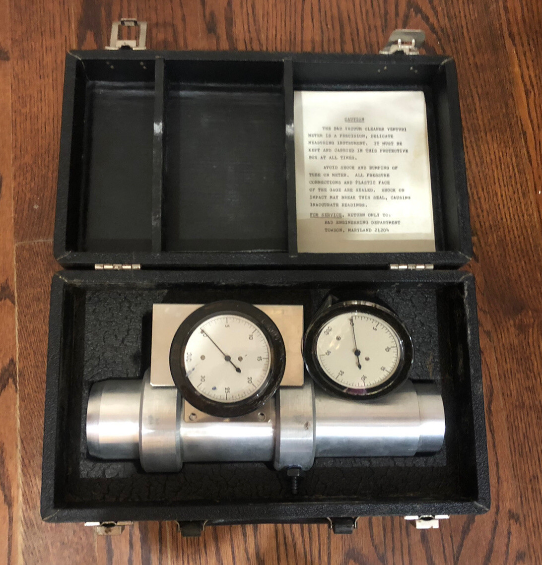 Vtg Venturimeter B&D Engineering Vacuum Cleaner