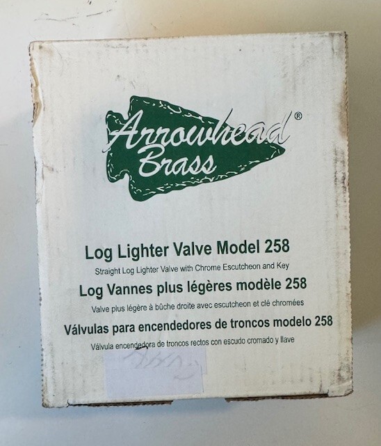 Arrowhead Brass 258 Straight Gas Log Lighter Valve with Chrome Flange and Key