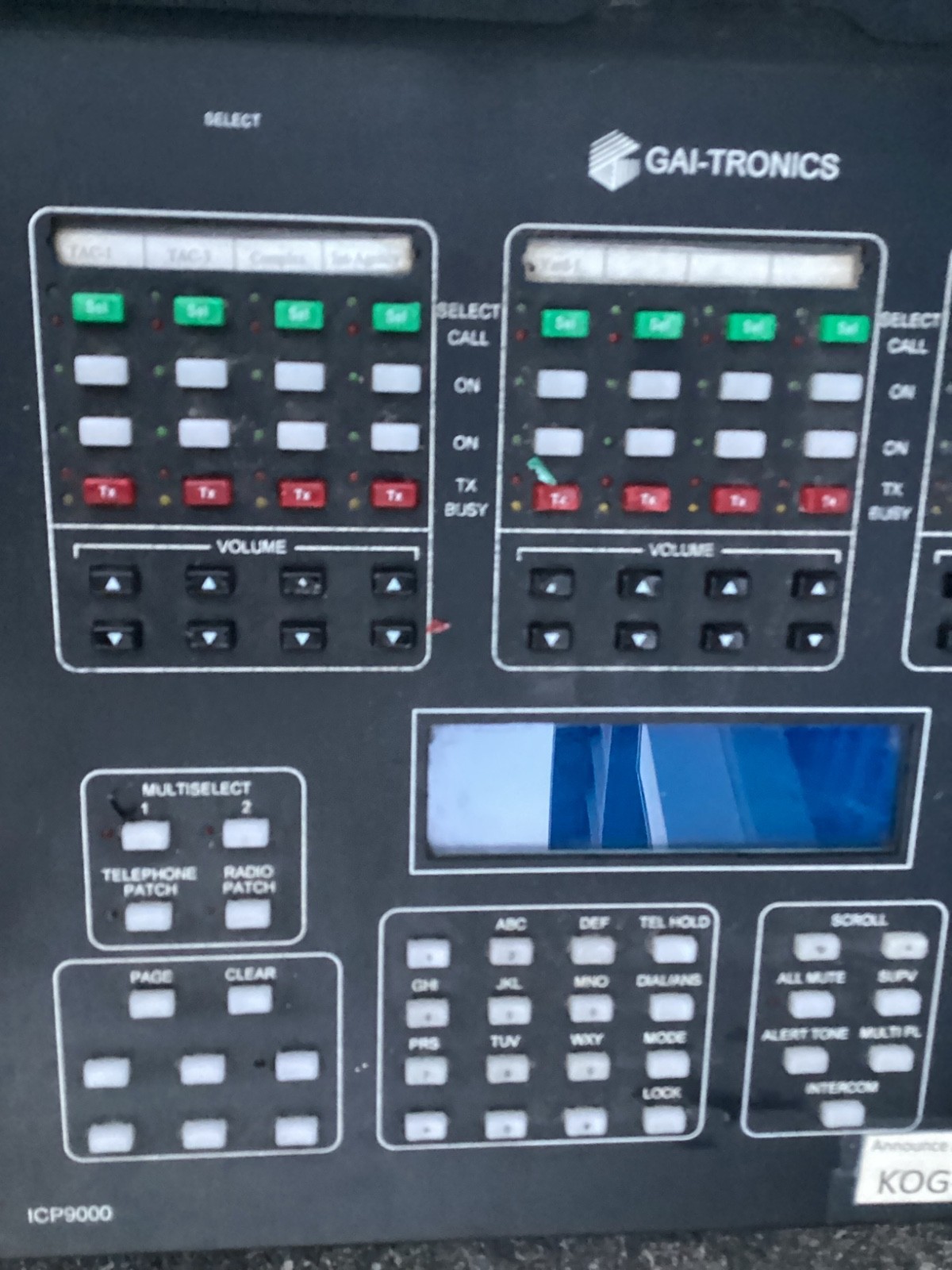 Gai-Tronics ICP9000 Multi-Channel Consle Model ICP9012A (Powers On)