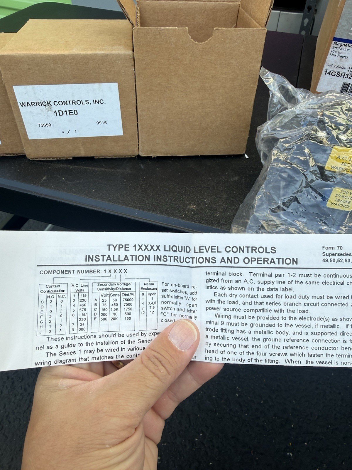 Charles F. Warrick Type 1D1E0 Electrode Relay Control – 115V / 500V Secondary