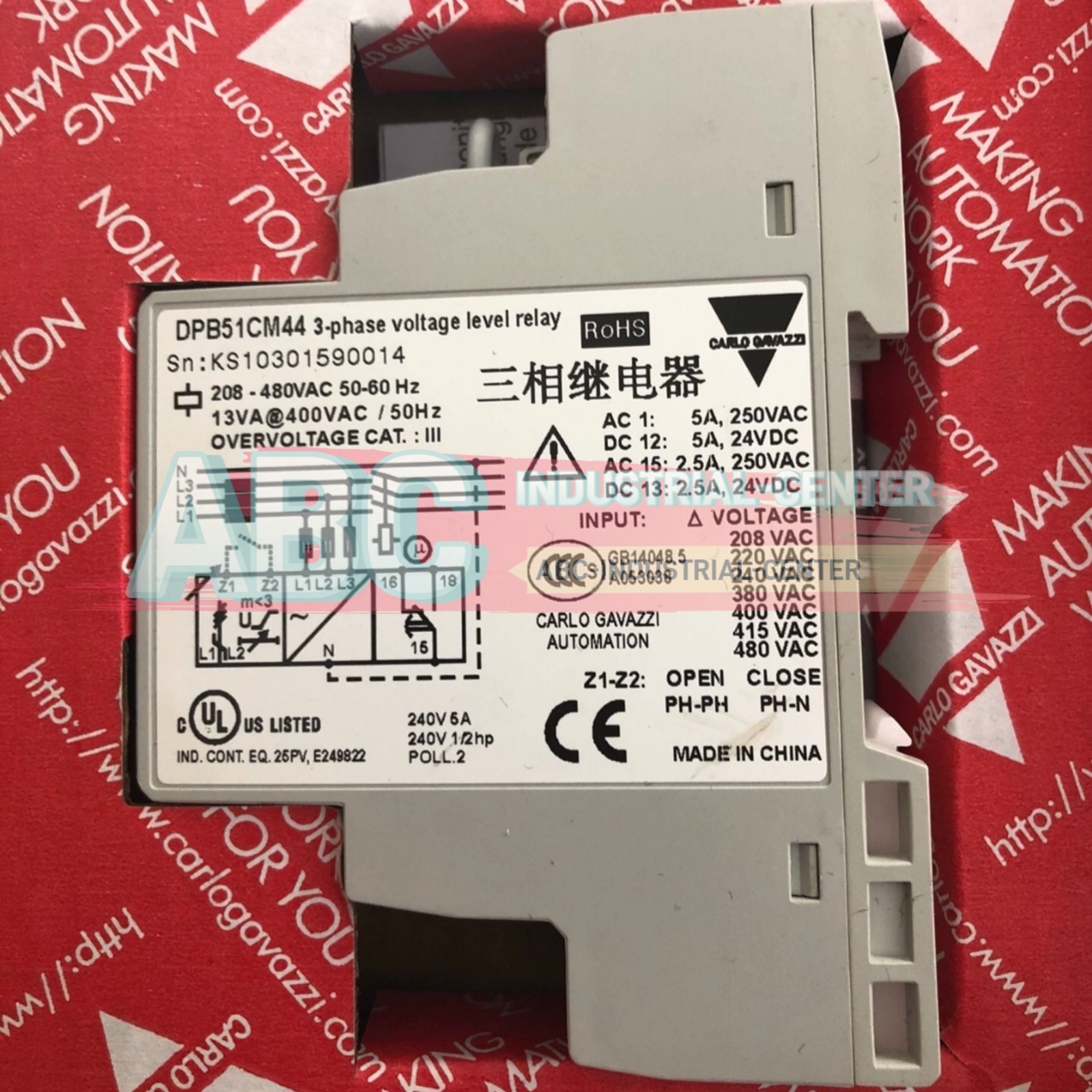 1PCS New Carlo Gavazzi DPB51CM44 Three-phase relay#