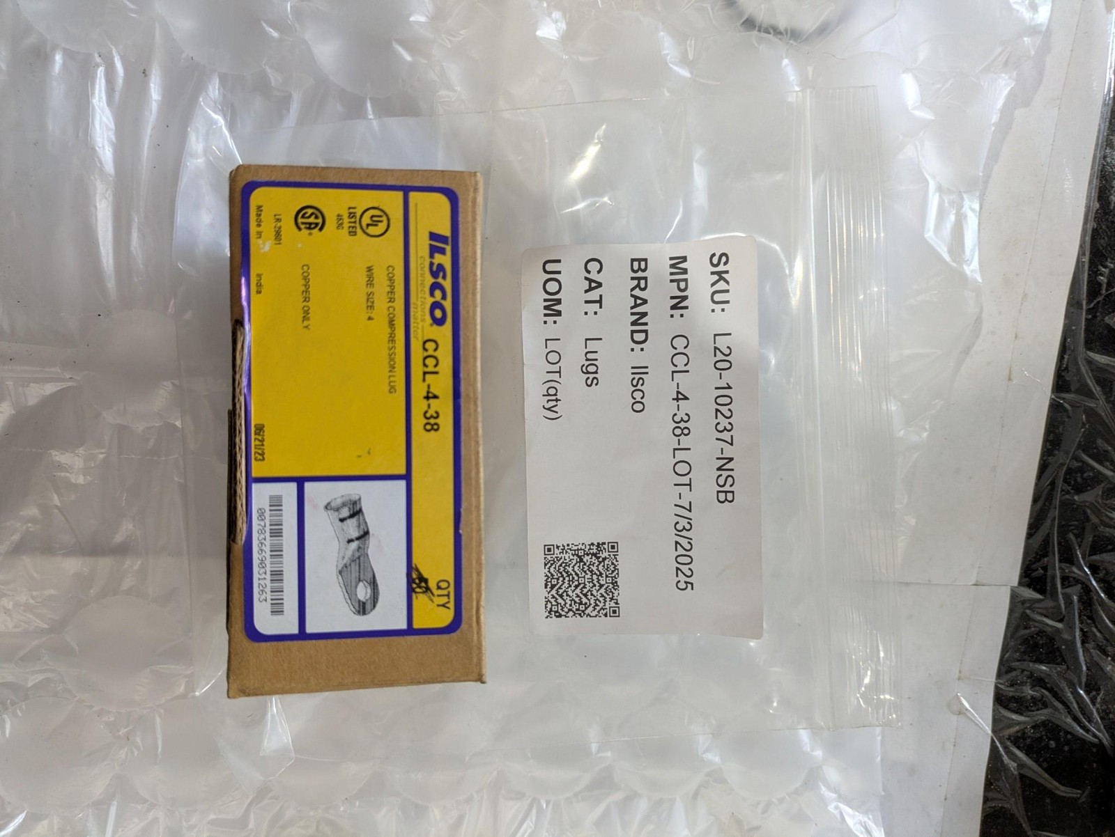 Ilsco CCL-4-38 Mechanical Connector Lugs L20-10237 Copper Alloy