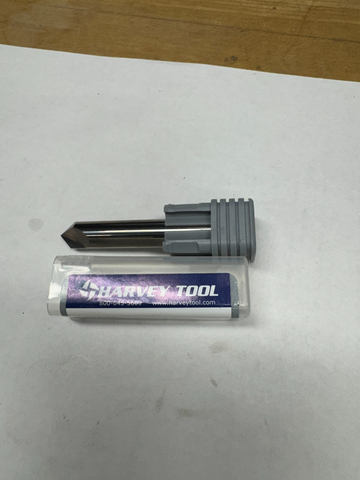 Harvey 72545 Chamfer Mill: 2 Flutes, Solid Carbide, 3/8″ Shank, Bright/Uncoated