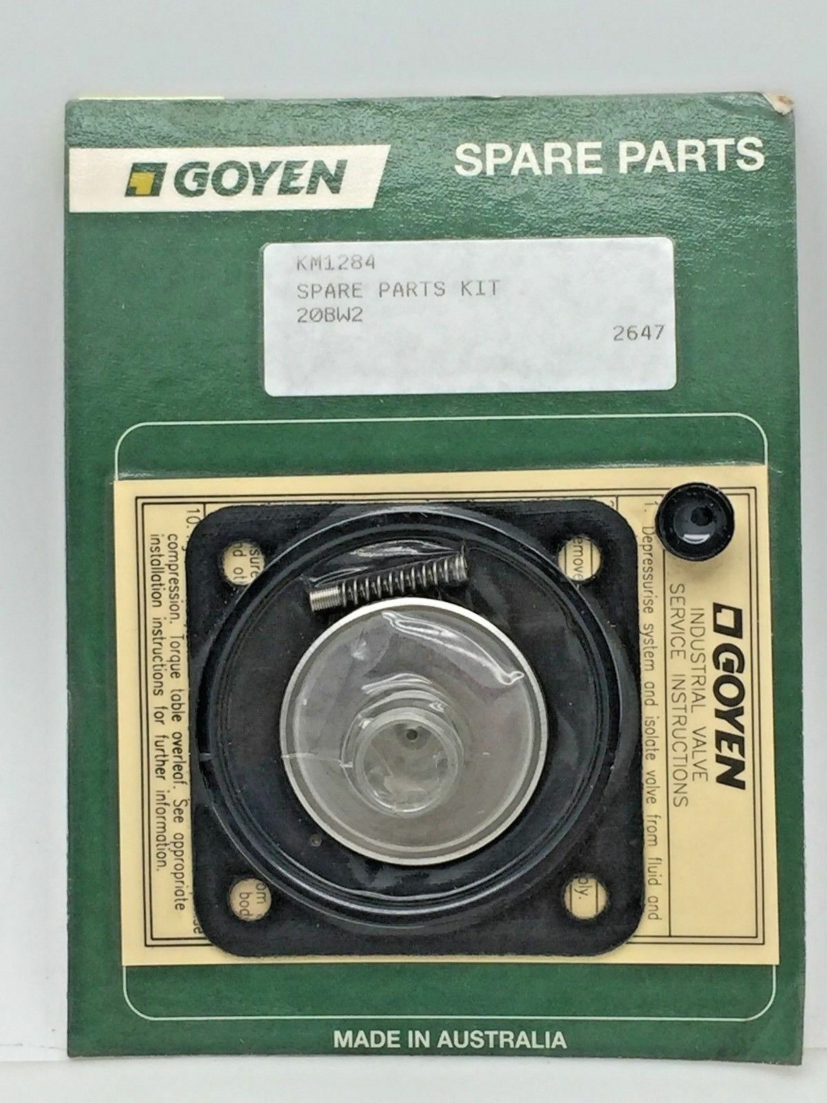 Goyen KM1284 Spare Parts Valve Repair Kit 20BW2