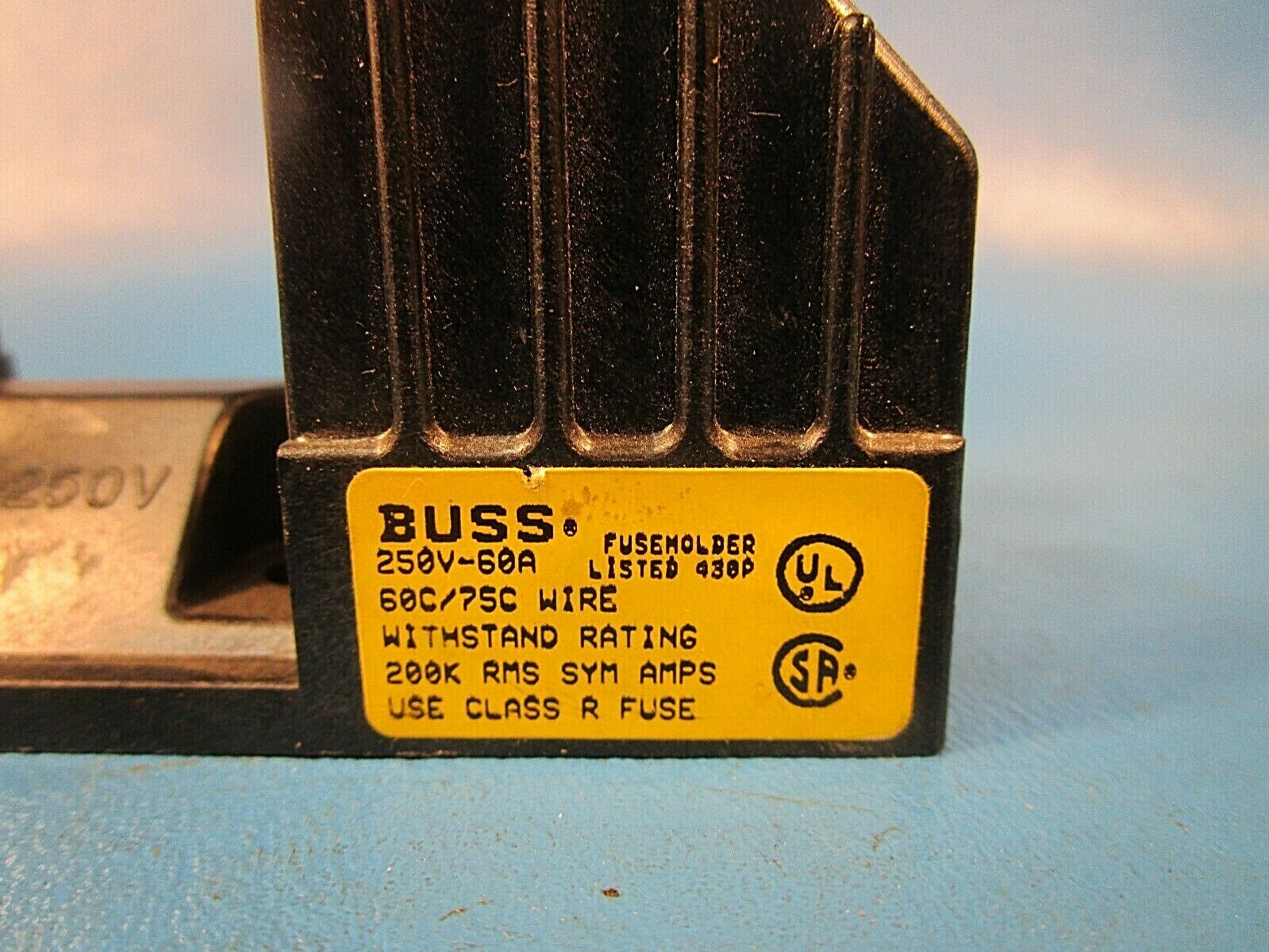 Buss R25060- 1 Cor, One Pole Fuse Block Holder, 250 Volts, 60 Amps