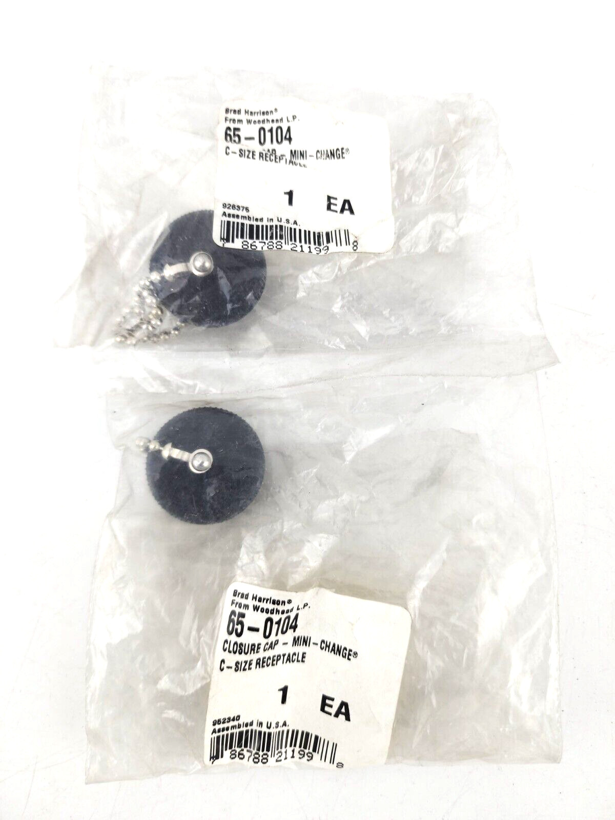 2pcs Brad Harrison Closure Cap 65-0104 Mini Change 1 1/8″-16 UN External Thread