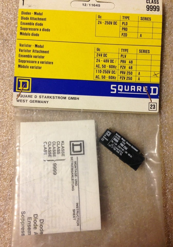 Lot Of 5, Square D 9999 PRV250 Varistor-Module 9999-PRV250 #1556Q