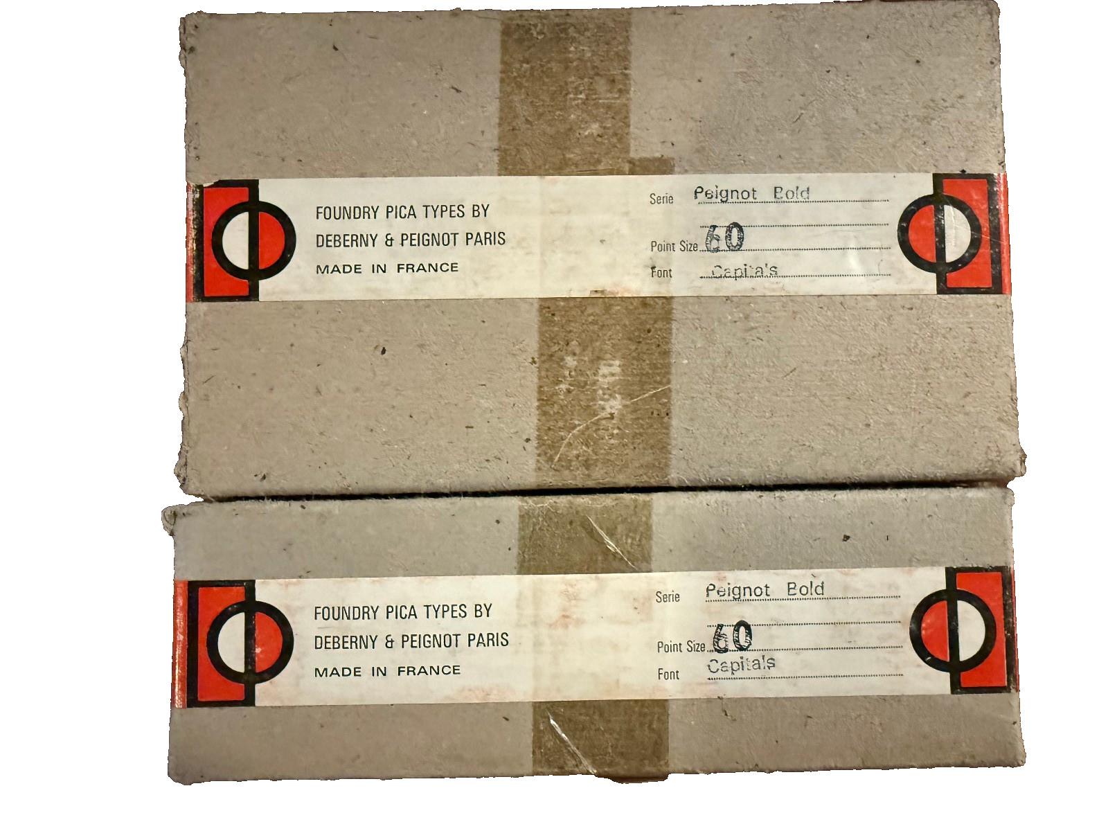 Complete Set Peignot Foundry Pica Printer Type Deberny & Peignot 60pt Upper Case
