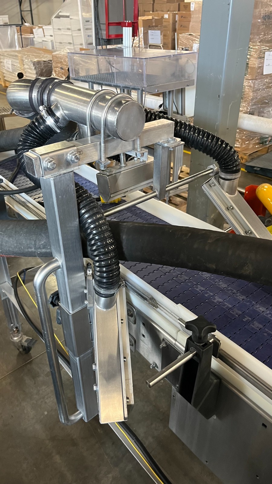 Stainless Steel Food Conveyor Air Knife Blow Off Dryer Nord Gearmotor VFD