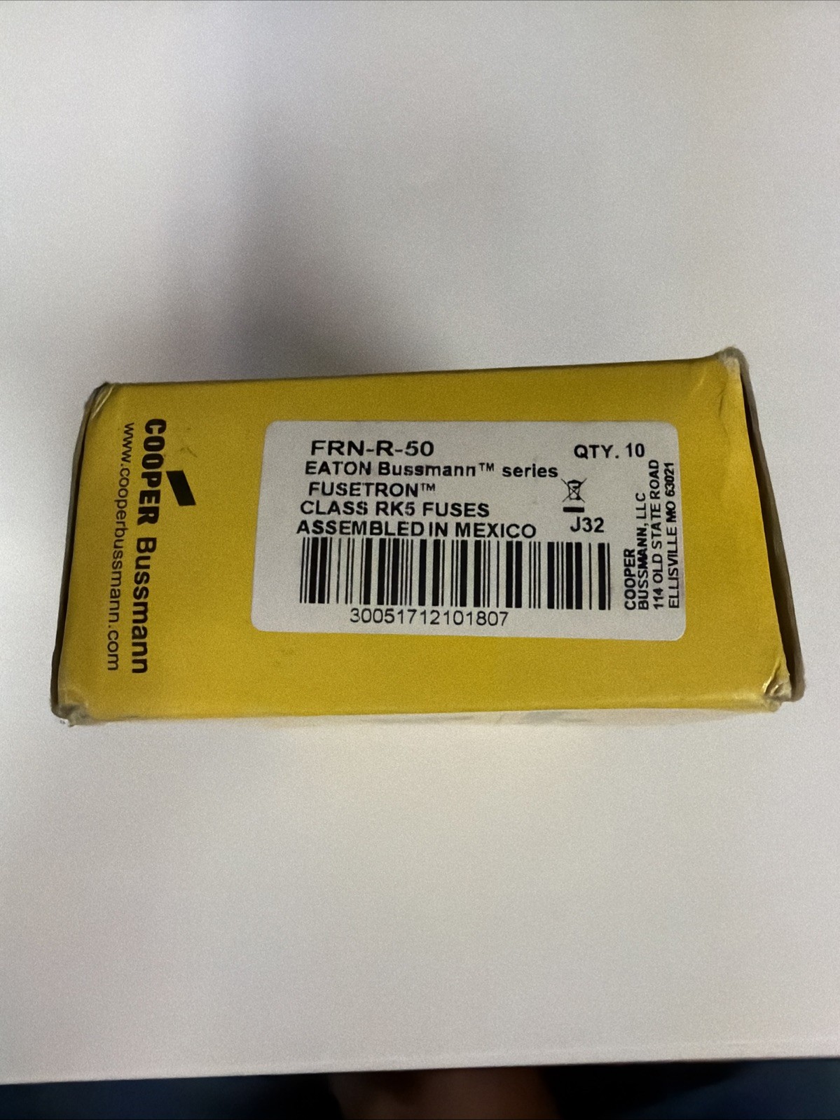 Bussmann FRN-R-50, 50 amp Time Delay Cartridge Fuse. (BOX OF 10)