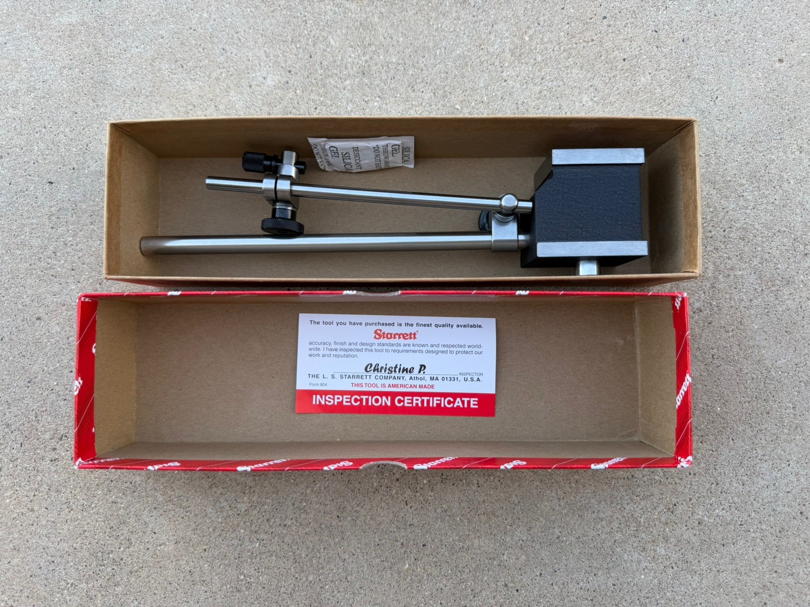 STARRETT 657AA Magnetic Base w/Attachments, Rod 0.250 In
