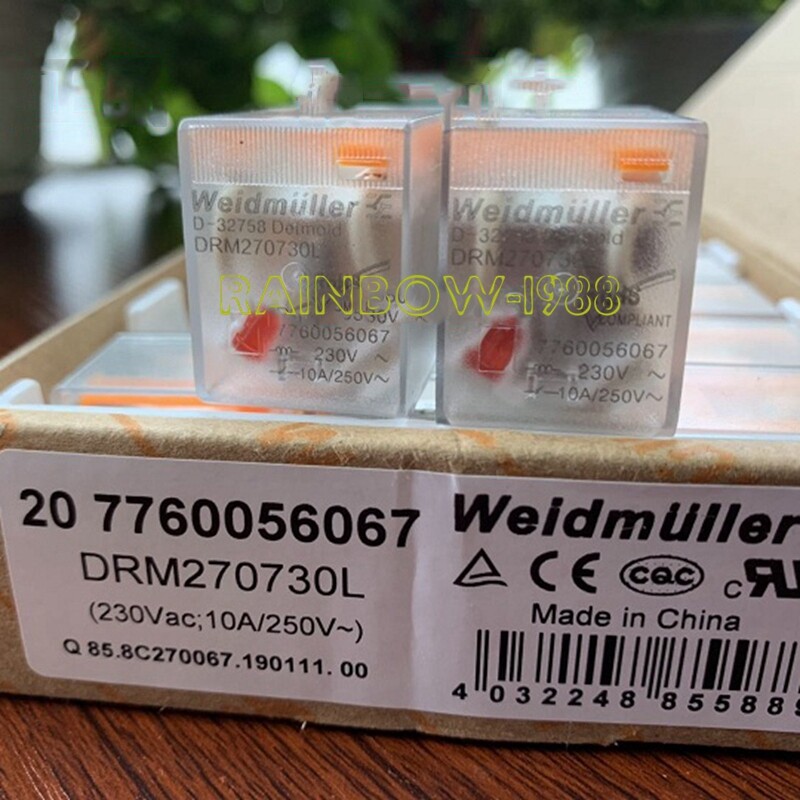 20PC/BOX FOR Weidmuller Relay DRM270730L 2 Open 2 Closed AC230V 10A