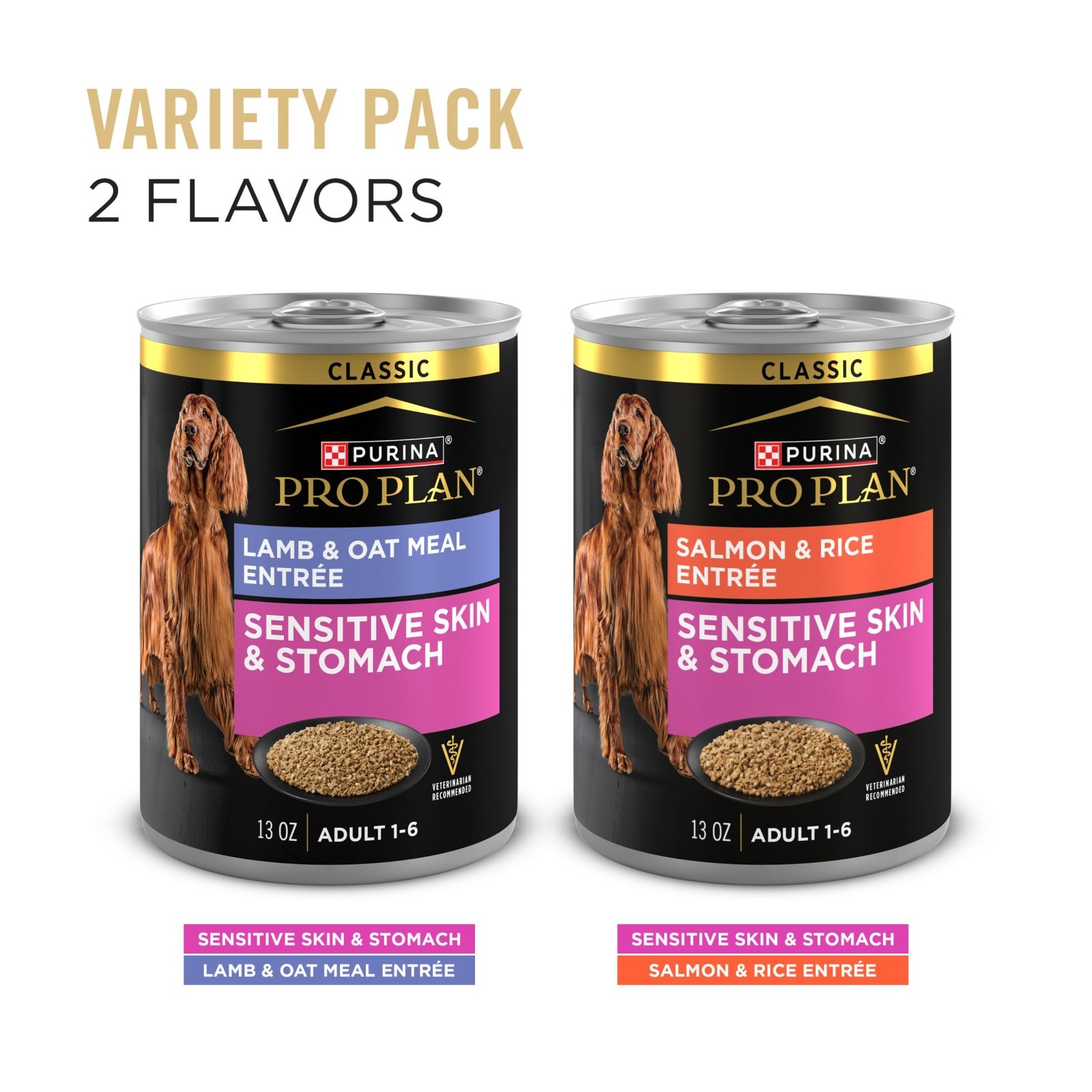 2 PACK Purina Pro Plan Sensitive Skin and Stomach Wet Dog Food,(Pack of 12) 13oz