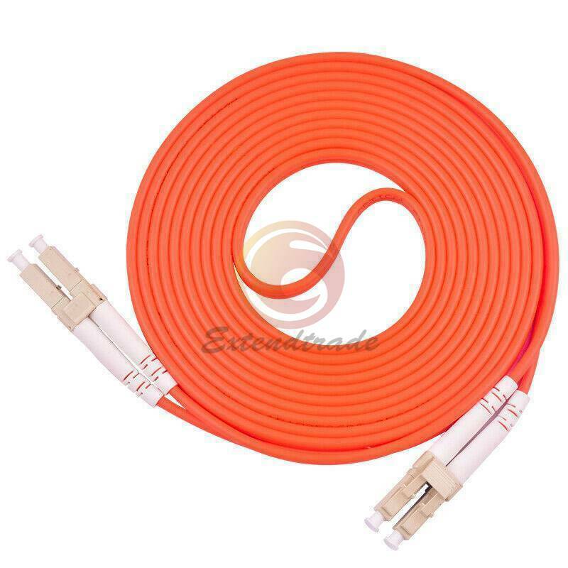 LC UPC to LC UPC Duplex 50/125 OM2 Multimode Fiber Optic Patch Cord Cable 100m