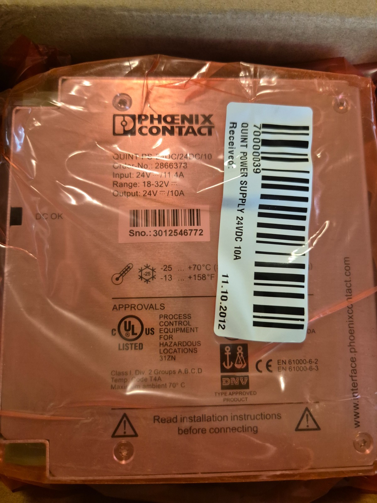 QUINT-PS-24DC/24DC/10 Phoenix Contact 2866378 DC/DC Converter Input: 24VDC