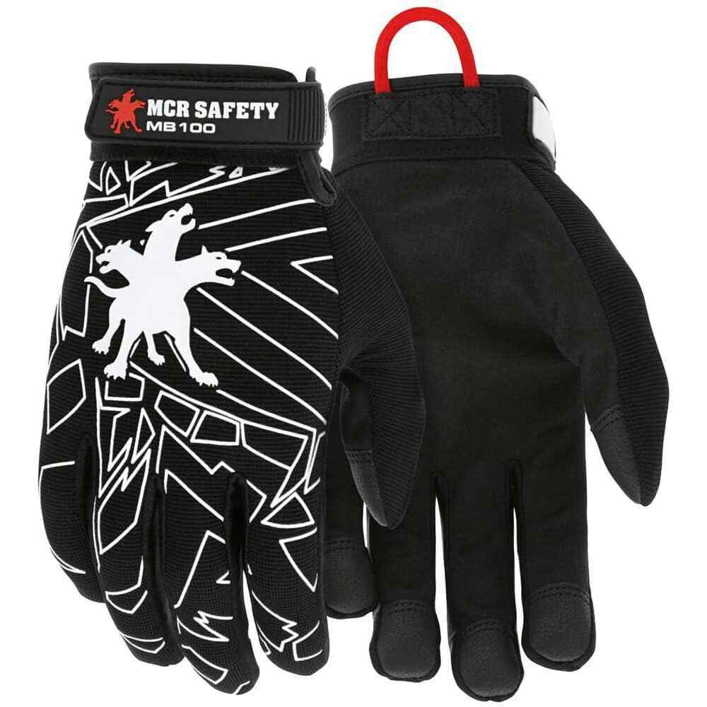 MCR Safety MB100XL Gloves: Size XL, Leather, Black (1 Pair)