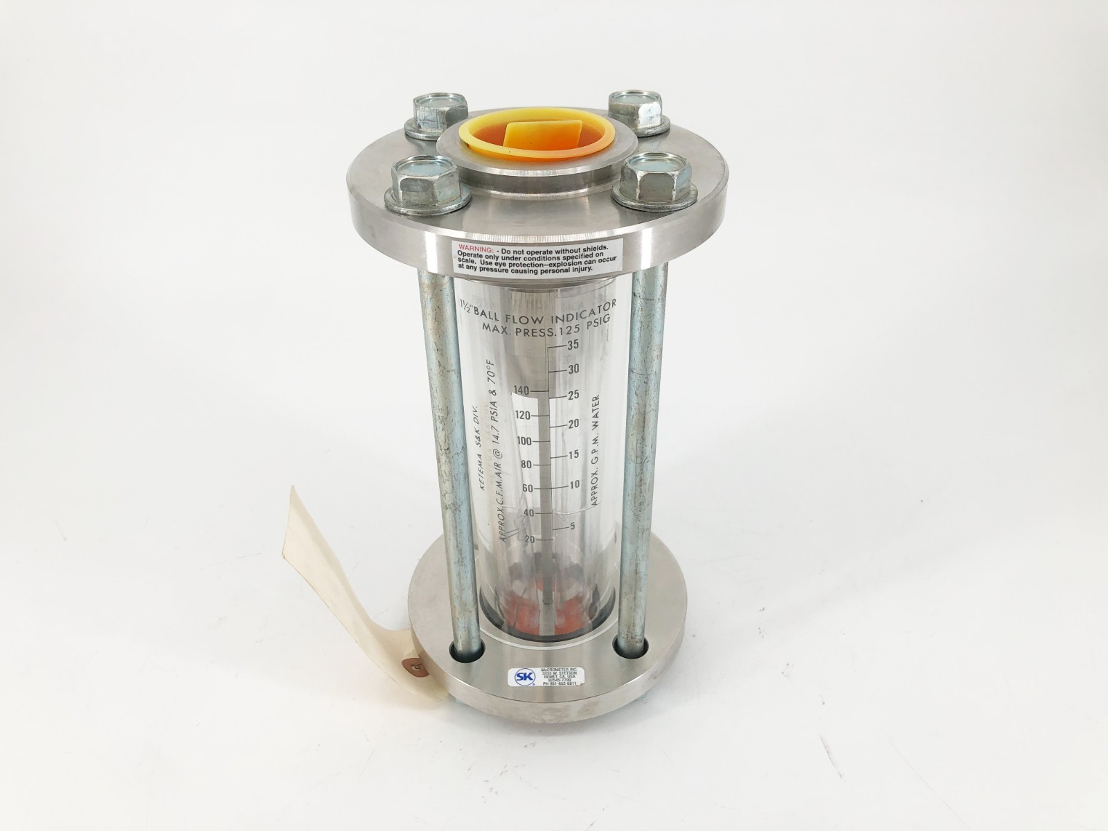 New McCrometer 20-1340 Ball Flow Indicator 1-/2″ B-Flo 72S0367M0030