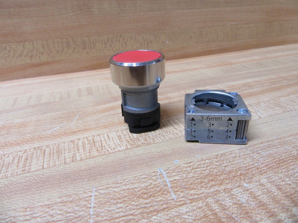 Siemens 3SB3500-0AA21 Furnas Red Push Button W/Holder (Pack of 6)