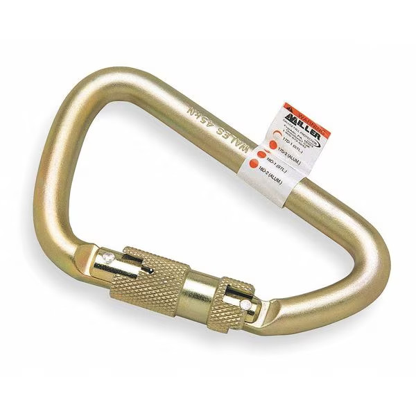 Honeywell Miller Twist Lock Carabiner Steel Gold 4 5/8in 5000lb ANSI OSHA