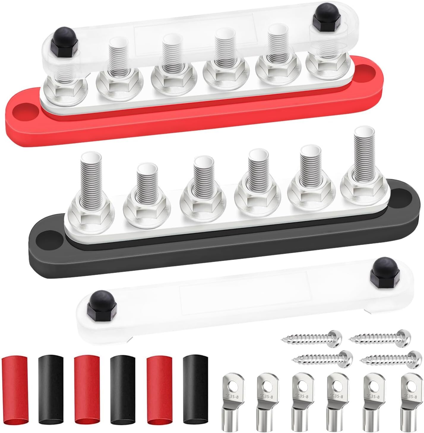 250A Bus Bar 12V Marine 6 x 5/16″ (M8) Terminal Studs 6 x