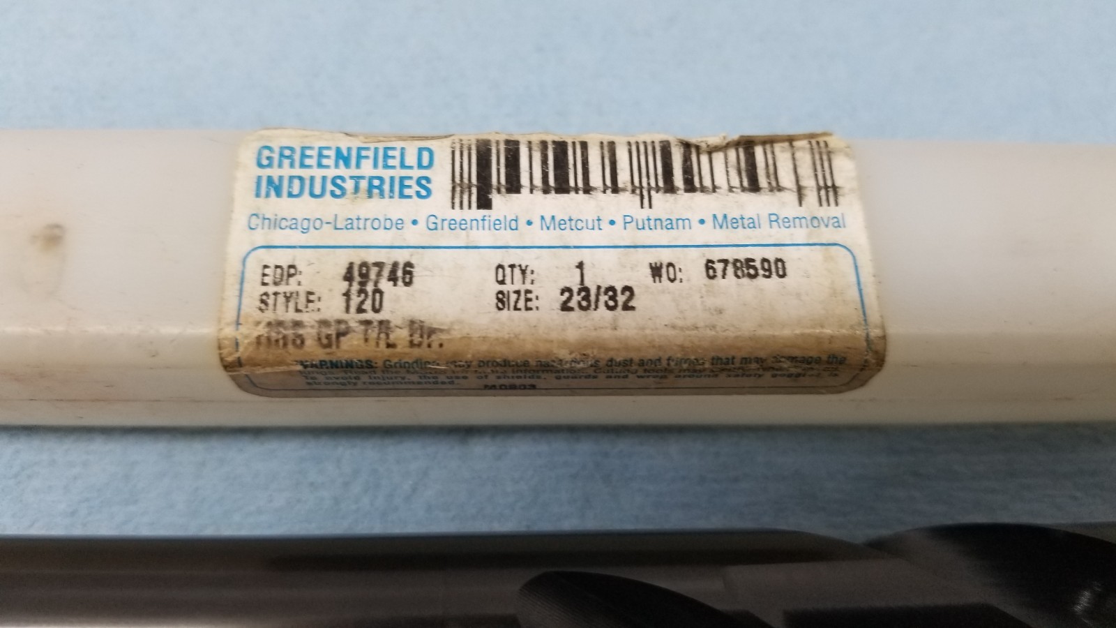 New GREENFIELD 49746 23/32″ DRILL TAPER LENGTH STRAIGHT SHANK 120 GP 118 PT