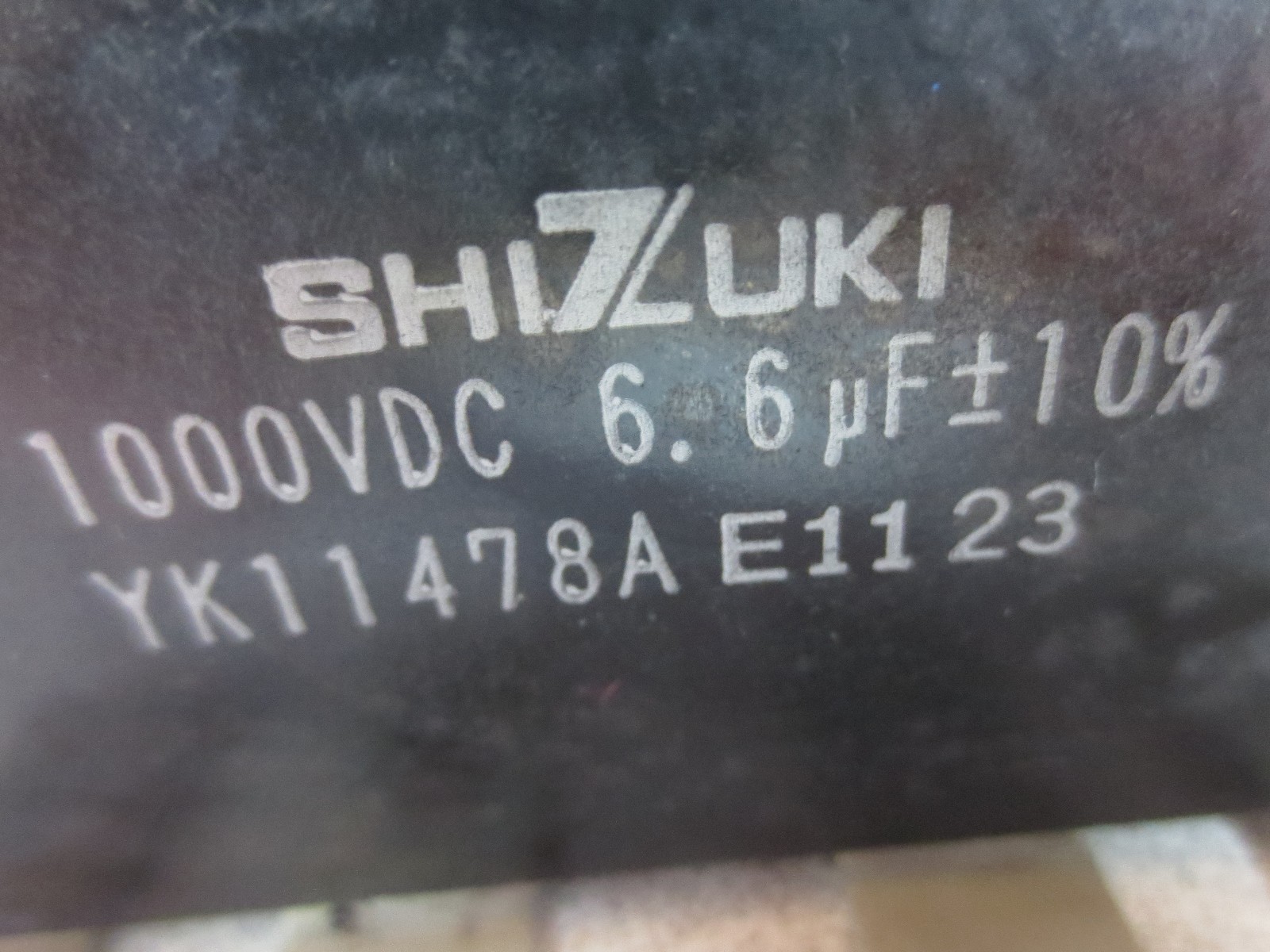 SHIZUKI YK11478A E1123 CAPACITOR – 1000VDC, 6.6µF +/- 1.0%
