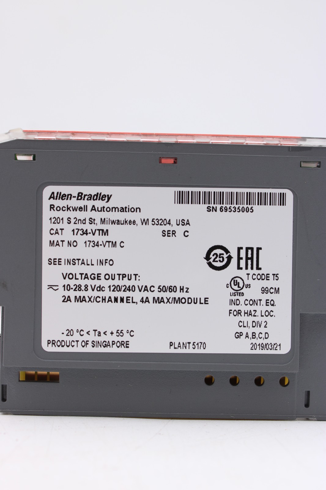 Allen-Bradley 1734-VTM Point I/O Voltage Terminal Module