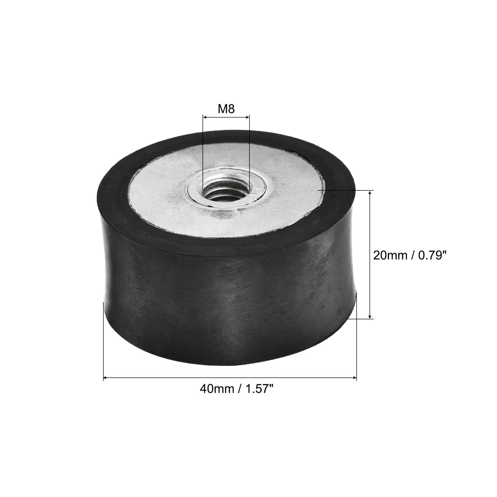 2pcs M8 Rubber Mounts Female Shock Absorber D40mm x H20mm