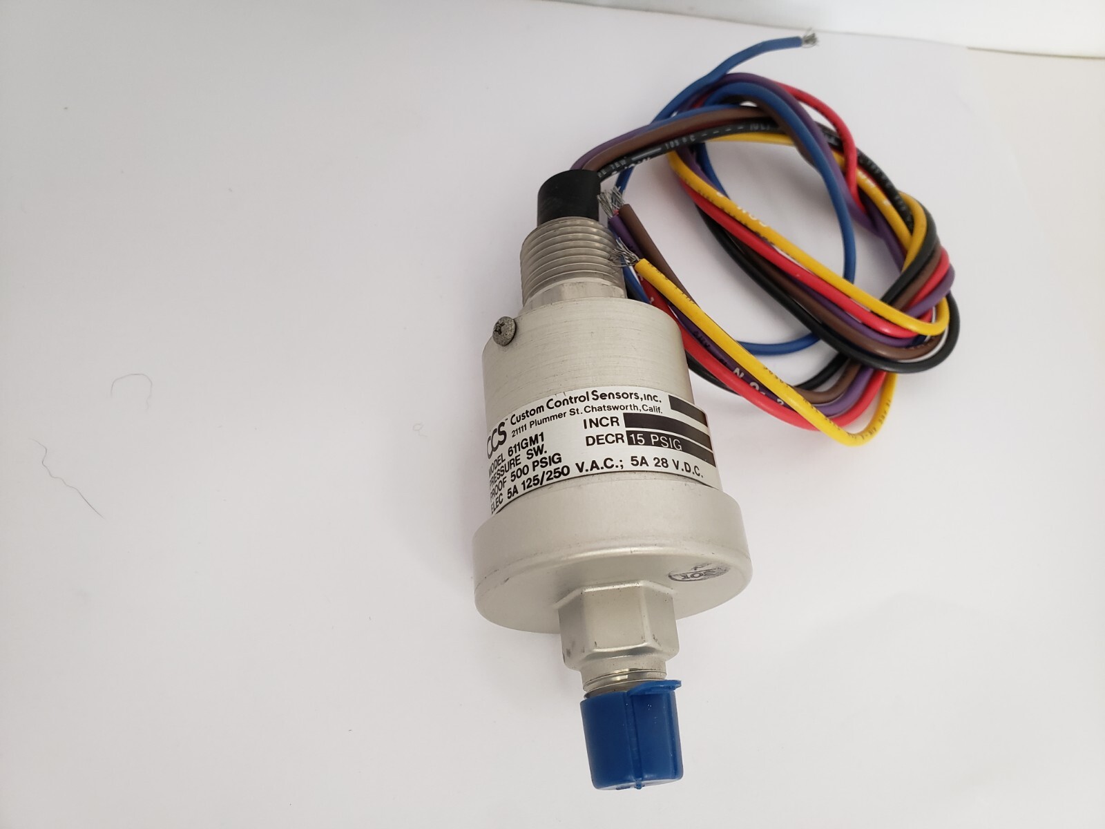 CCS 611GM1 PRESSURE SWITCH 500 PSI 125/250V AC 6 WIRES NNB