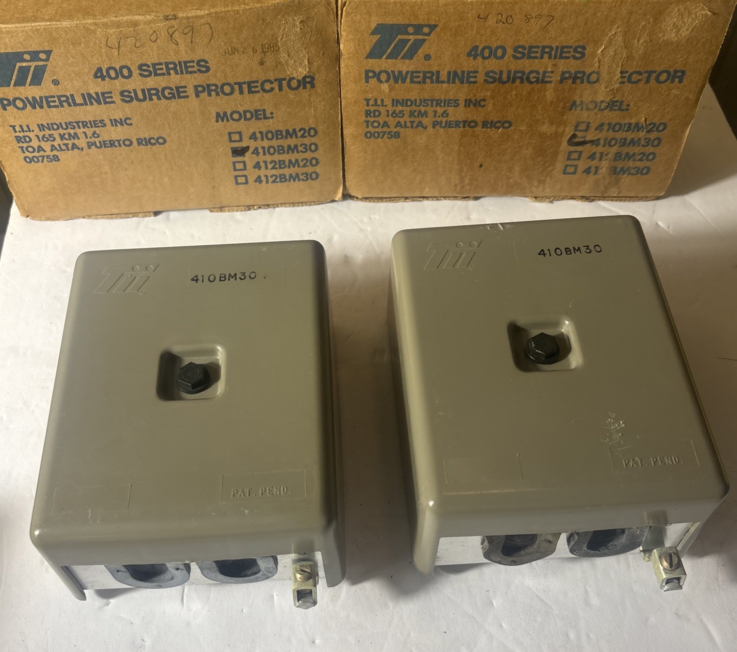 Lot Of 2 TII 400 series Transient Voltage Surge Suppressor 410BM30