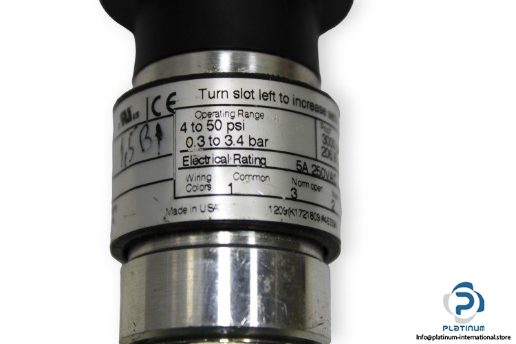UE 10-F10 PRESSURE SWITCH_4 to 50 psi_2.25 x 8.50 x 2.25 in_316L ST/ST