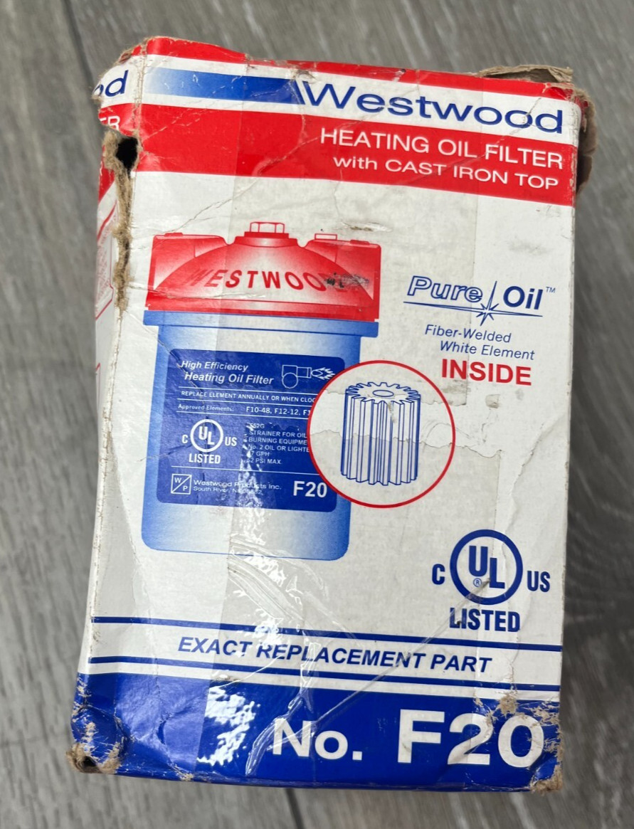 Westwood F20 F-20 Oil Filter Cast Iron Top Pure-Oil Element, Beatup Box