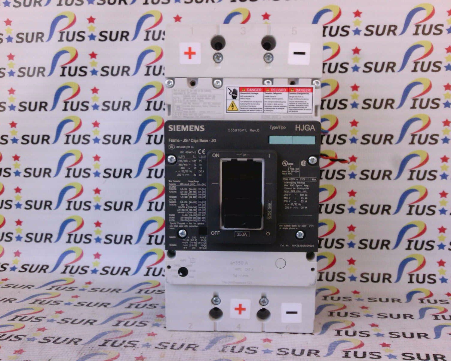 USSP Siemens HJGA HJX3B350MA2REX6 350A 600V 3 Pole Circuit Breaker