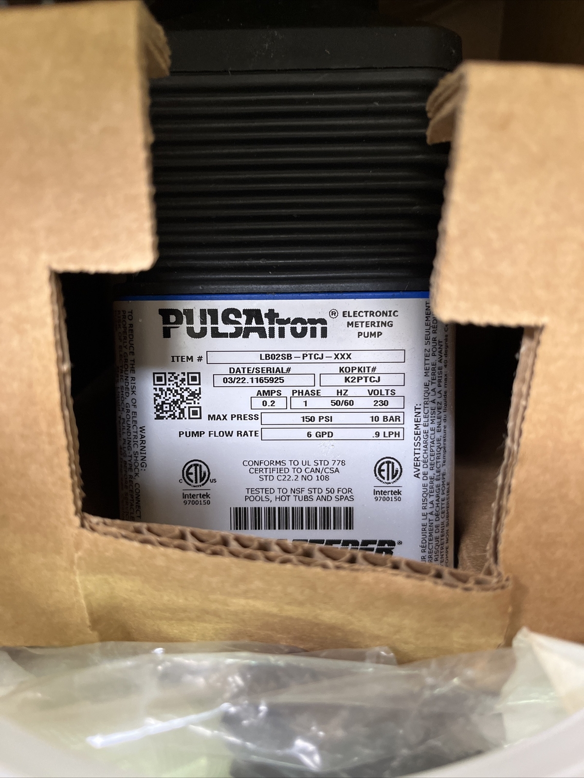 Pulsafeeder Pulsatron LB02SA-PTCJ-XXX Metering pump (UP TO 7)