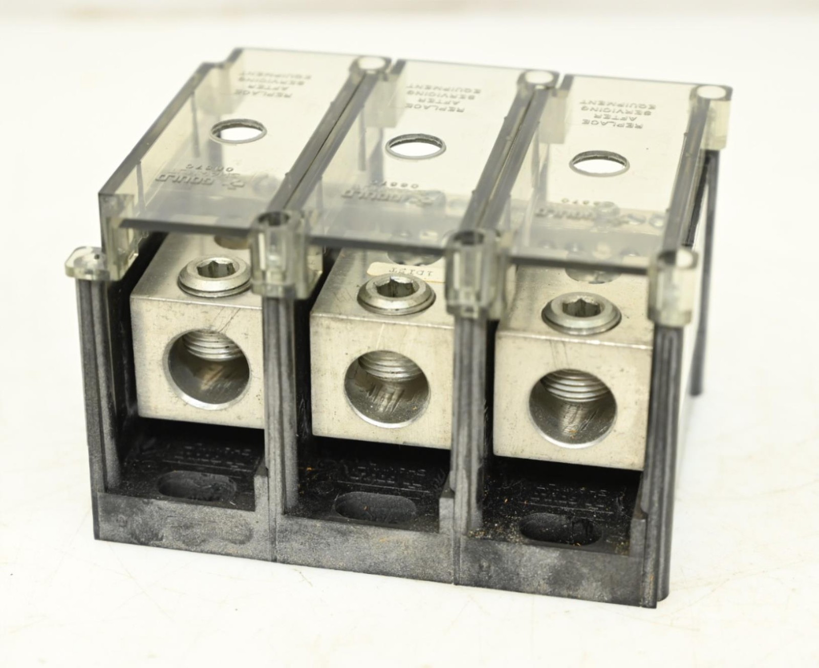 Gould Shawmut 67653 Power Block 350MCM-#6 X(10) #6-#14 3 Pole PC 600V CU9AL 90C