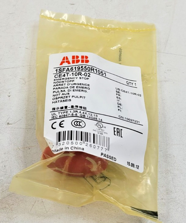 ABB 1SFA619550R1051 E-Stop Emergency Stop Button CE4T-10R-02 NEW SEALED