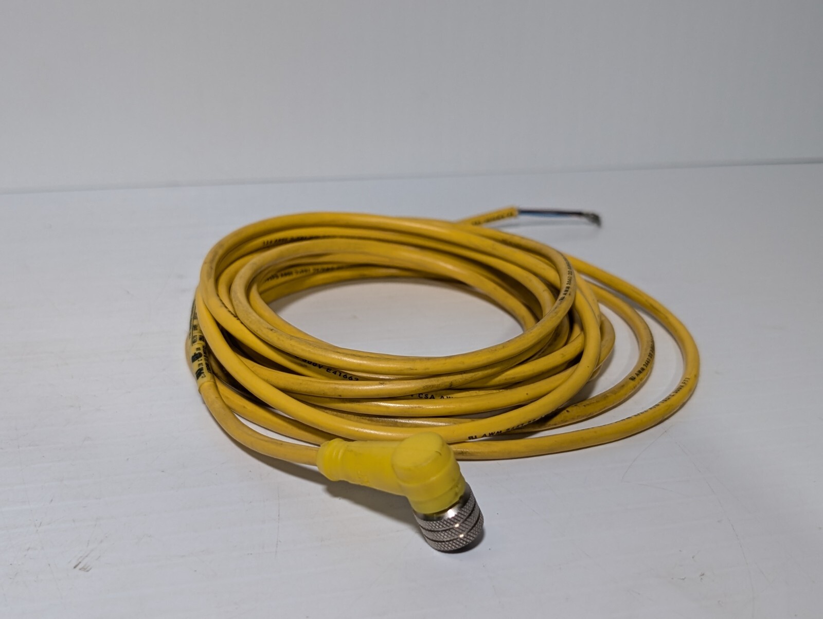 Lot of 2 Woodson 803001A09M050 Cordset 16.4′ L, M12(F) to Open Leads, 250VACVDC