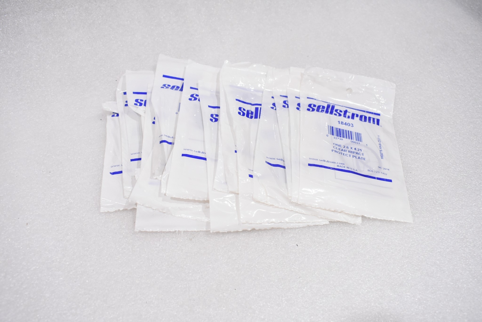 SELLSTROM 18403 CLEAR IMPACT PROTECT PLATE 2.6″ X 4.25″ MADE IN USA (LOT OF 16)