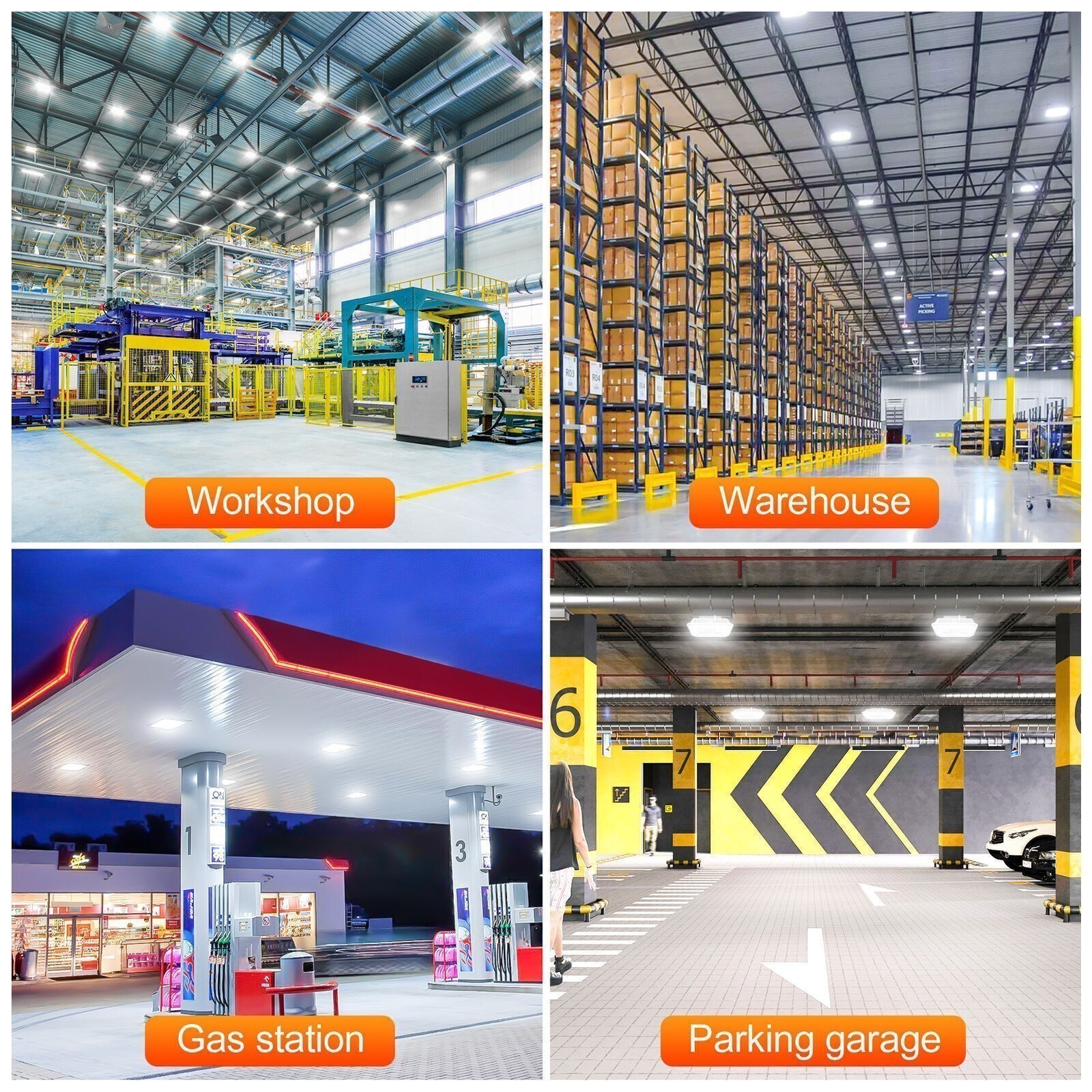 100W LED Canopy Light Commercial Outdoor Parking Lot Gas Station Lights 13,500LM