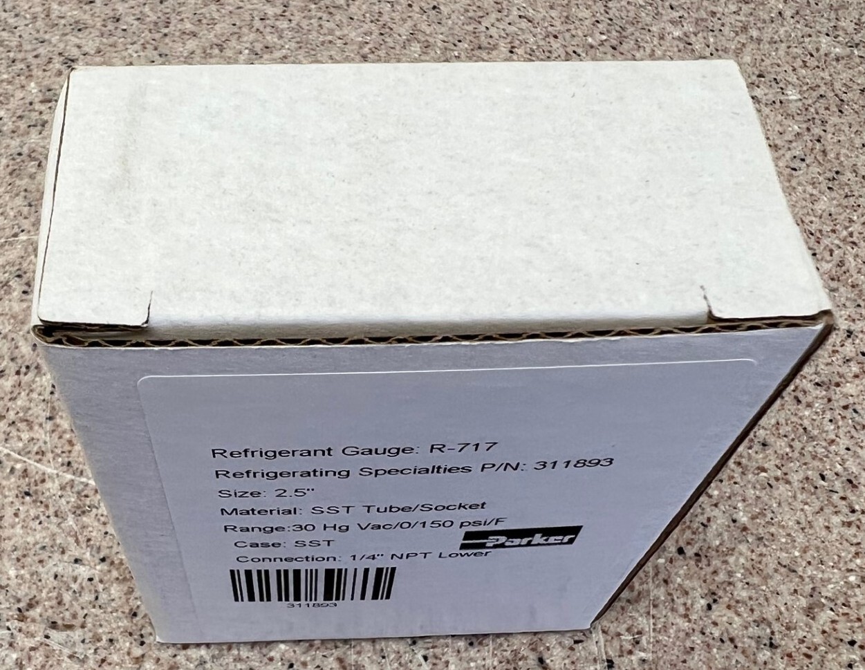 PARKER 311893 REFIGERANT GAUGE, 1/4″ NPT, 2.5″ DIAMETER, 30-150 PSI, NEW!!