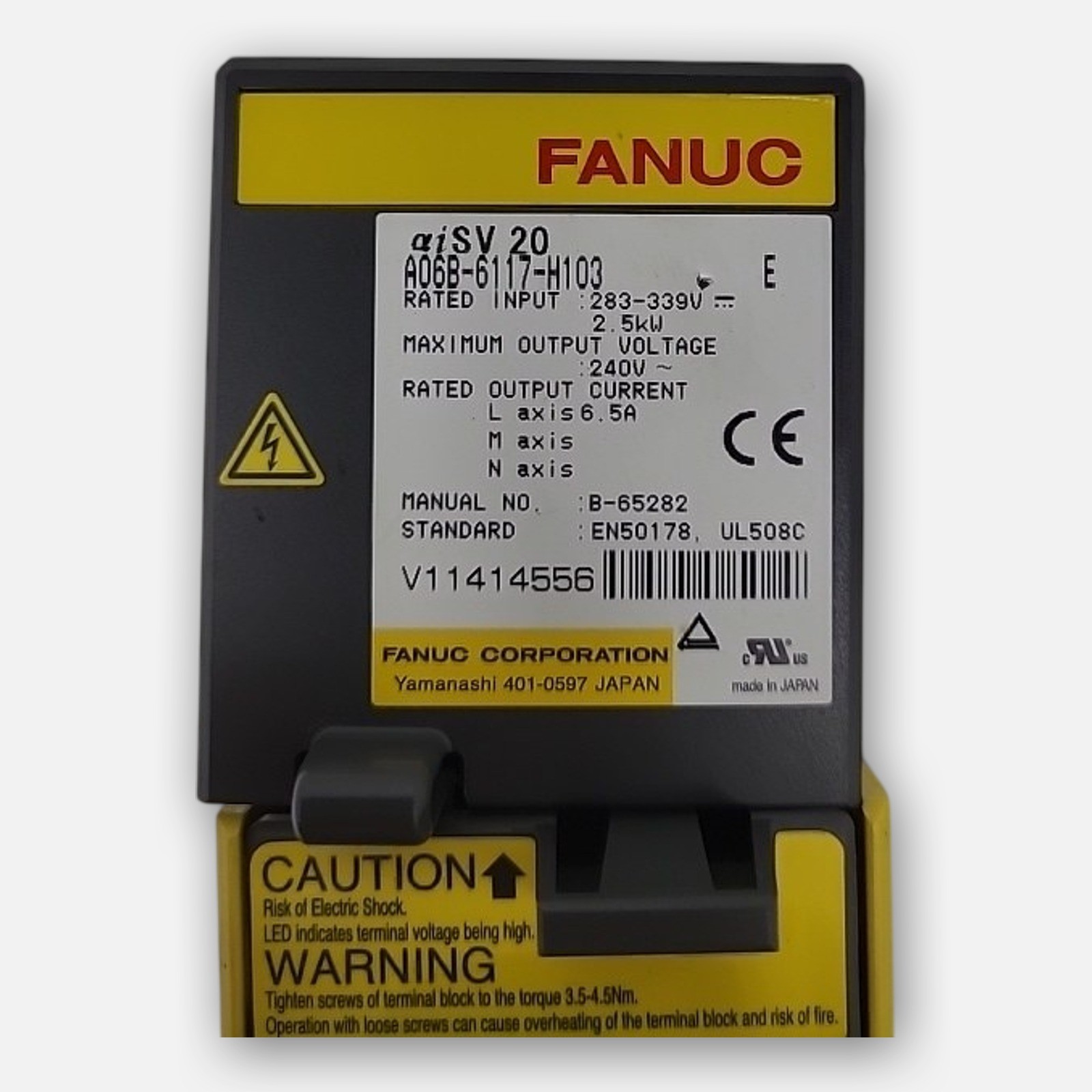 FANUC A06B-6117-H103 /E SERVO AMPLIFIER 283-339V, 2.5KW, 6.5A