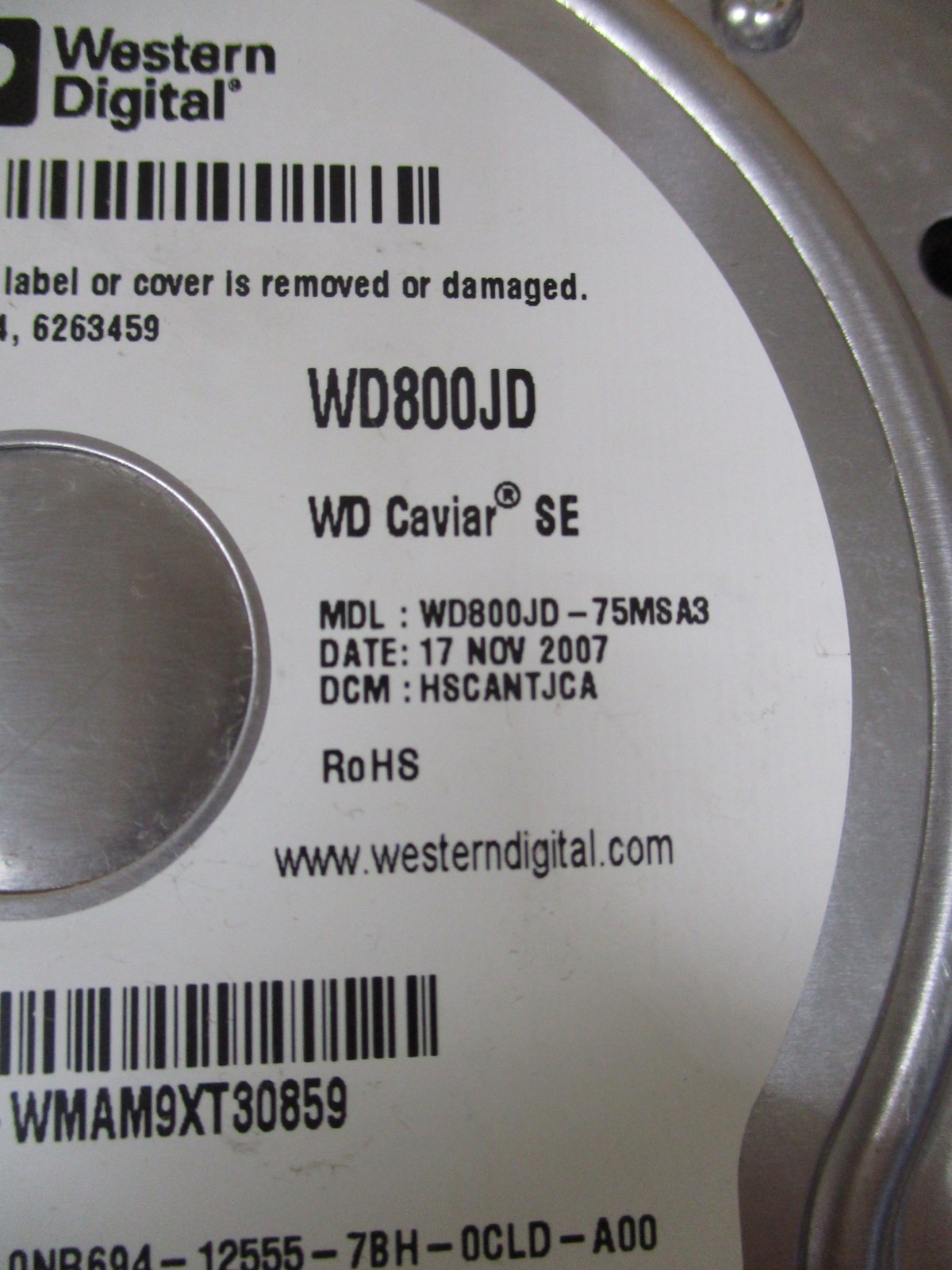 Western Digital WD800JD-75MSA3 80GB Internal Hard Drive HDD WD800JD