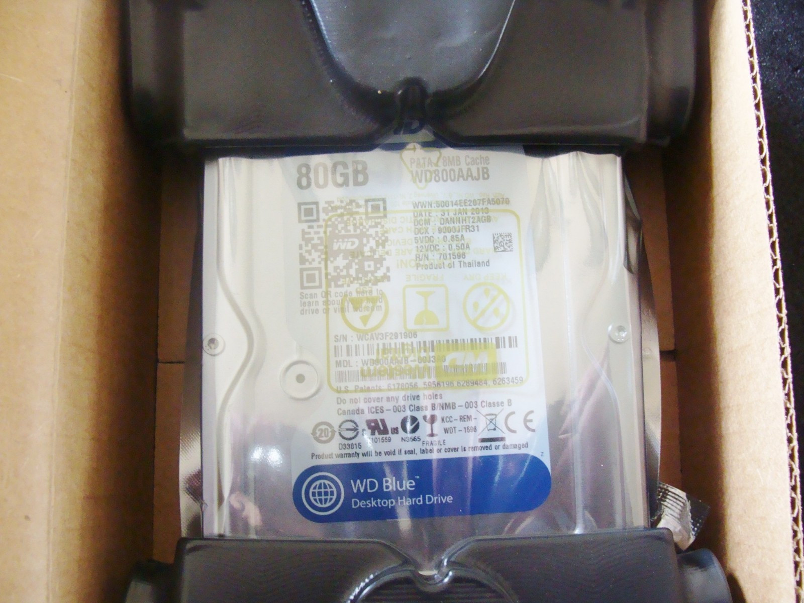 New WD Blue Hard Drive 80 GB, IDE Controller. Mfg. Part# WD800AAJB80GIDE, 4-1567